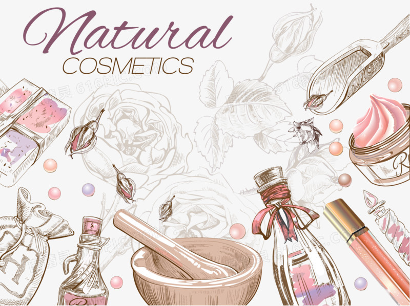 清新水彩手绘化妆品 当艺术与美妆邂逅